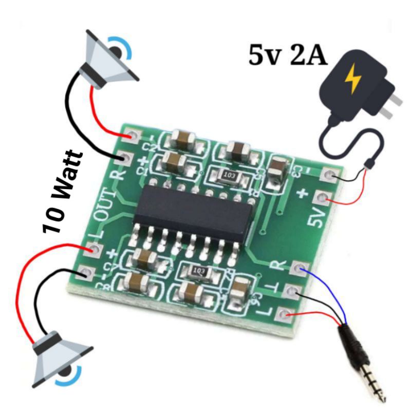 Jual Modul Power 5v Mini Amplifier Stereo 10 Watt Shopee Indonesia