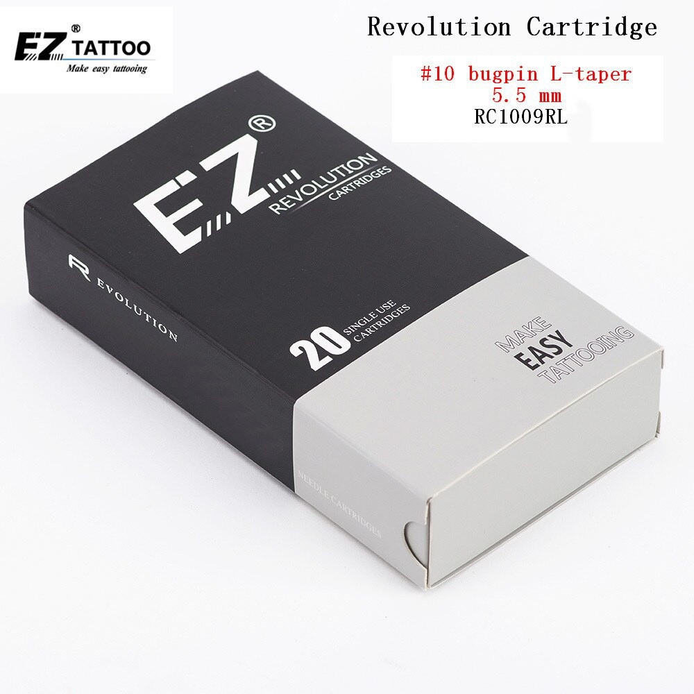 

PRODUK IMPORT RC1009RL EZ Revolution Cartridge Tattoo Needles Round Liner #10 Bugpin (0.35 mm)