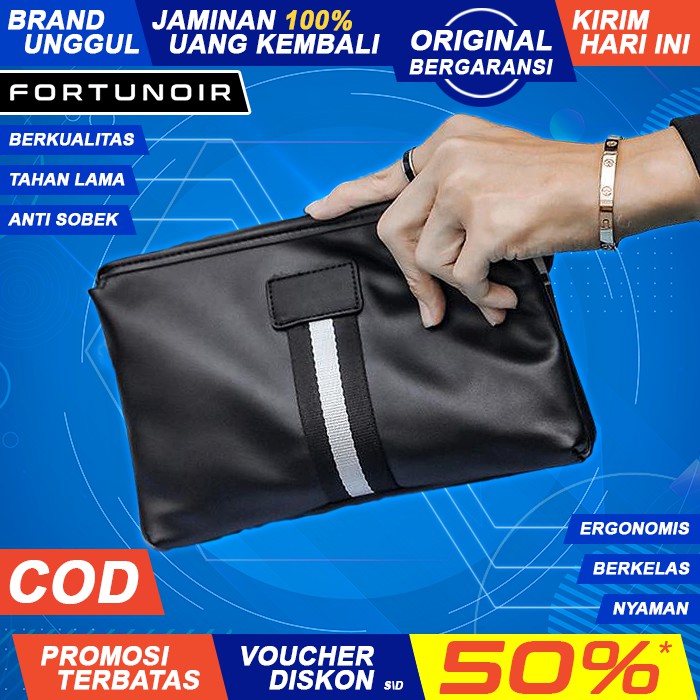Tas Tangan Handbag Clutch Pegang Pegangan Pesta Fashion Gaul Keren Kulit Pria Cowok Cewek Laki FN392