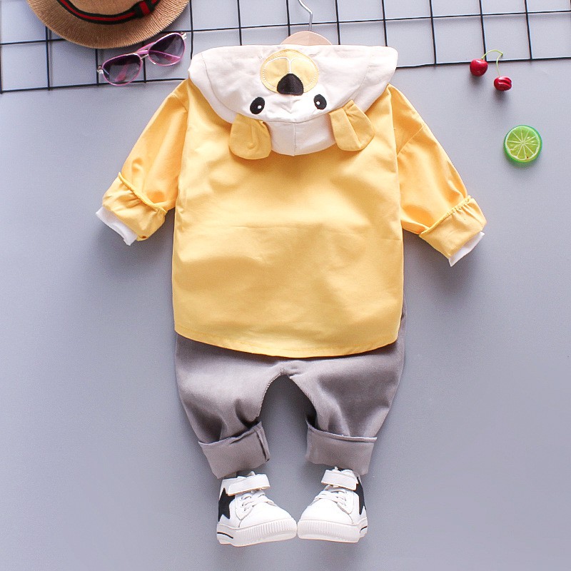 Setelan jaket hoodie anak bayi Barebear VS14 Baju anak laki laki 3in1