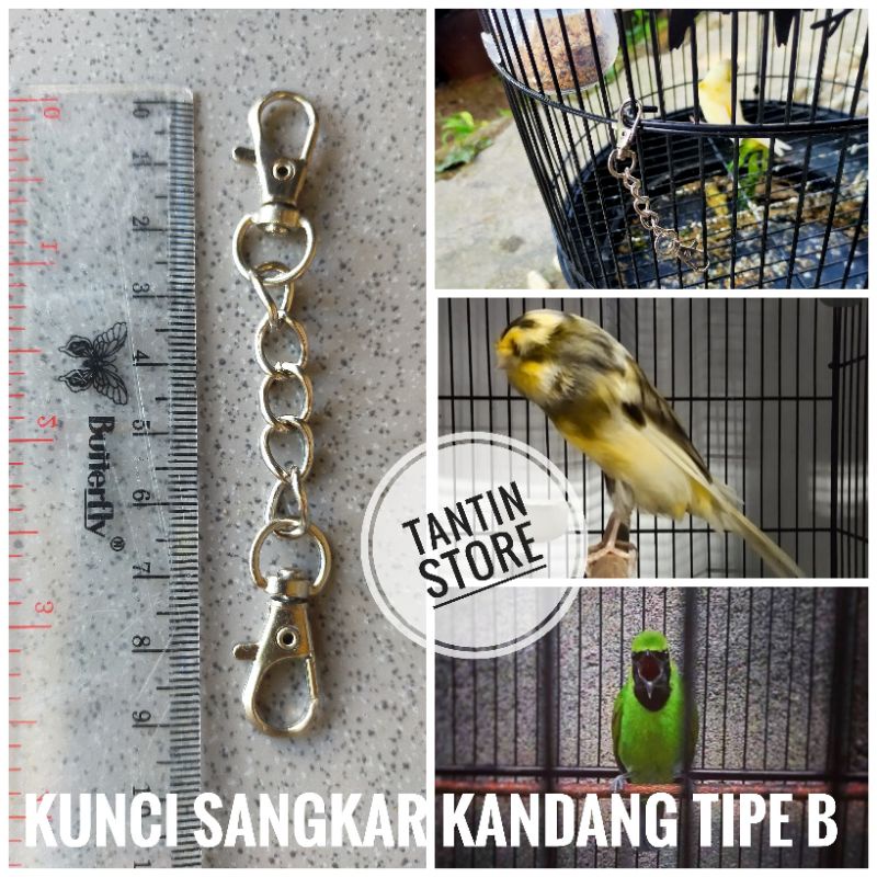 Rantai Kunci Tipe Model B Sangkar Kandang Kurungan Burung Sugar Glider Hamster Kucing dll