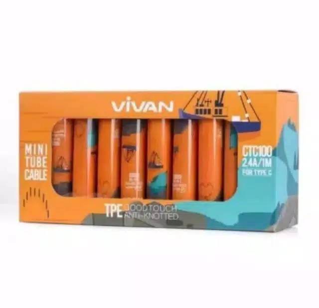 Kabel Data VIVAN CTC100 Type C Kabel Charger VIVAN Type-C CTC100