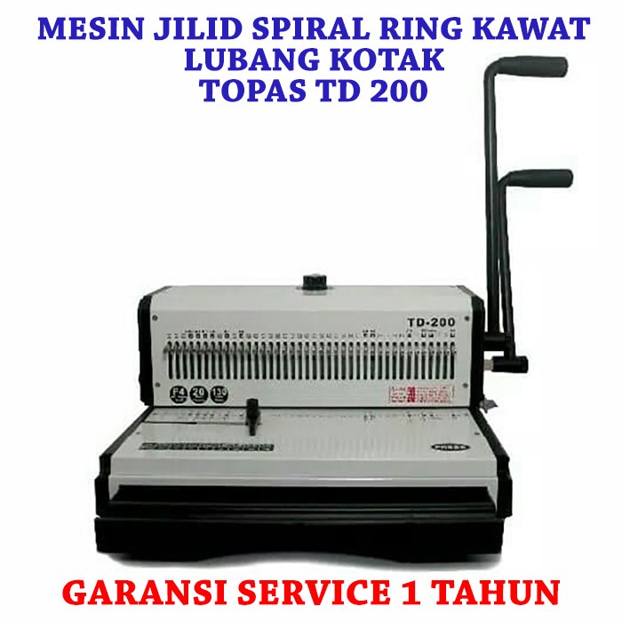 Topas TD 200 / Mesin Jilid Spiral Ring Kawat Lubang Kotak