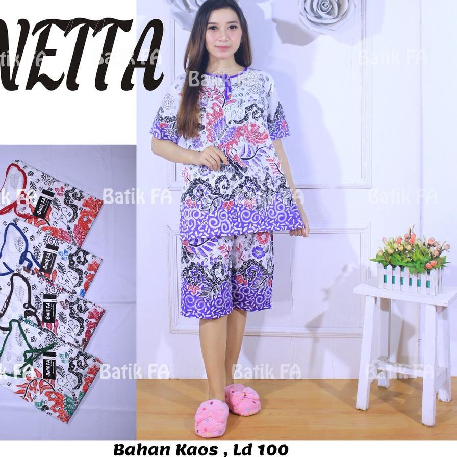 GRM145 Setelan Kulot Kaos  Batik Motif  Abstrak  Leher U 