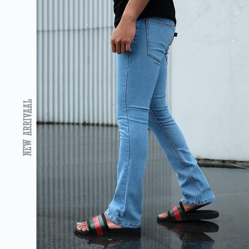 Celana Cutbray Jeans Denim Pria Panjang Exlusive Bootcut &amp; Flare Komprang Lebar bawah 25Cm Th 90,an Terlaris