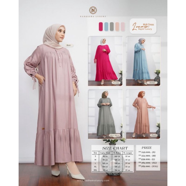 Lunara midi dress by Nadheera Luxury