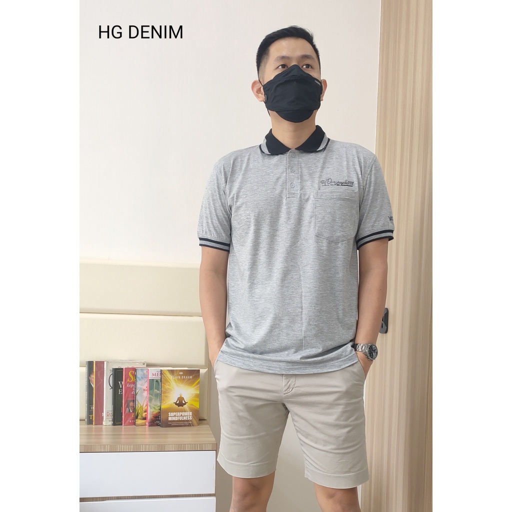 HG DENIM KRAH XXL COTTON COMBED PRIA KAOS POLO