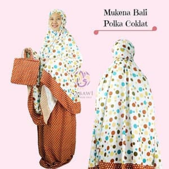 Diskon !!! Azurra Shop Mukena Mukenah Setelan Katun Bali Polkadot Warna Jumbo Oleh Oleh Haji Mukena
