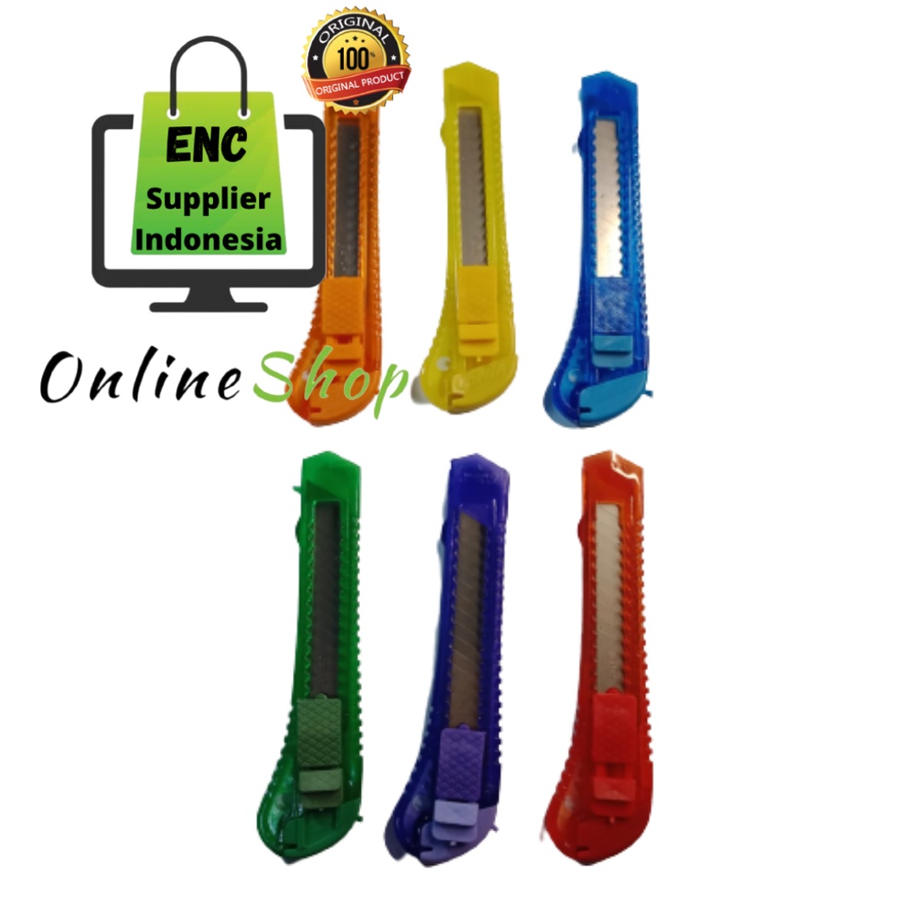 

JENIA 1 buah cutter besar transparan J-500 pisau warna per pcs - enc.sup