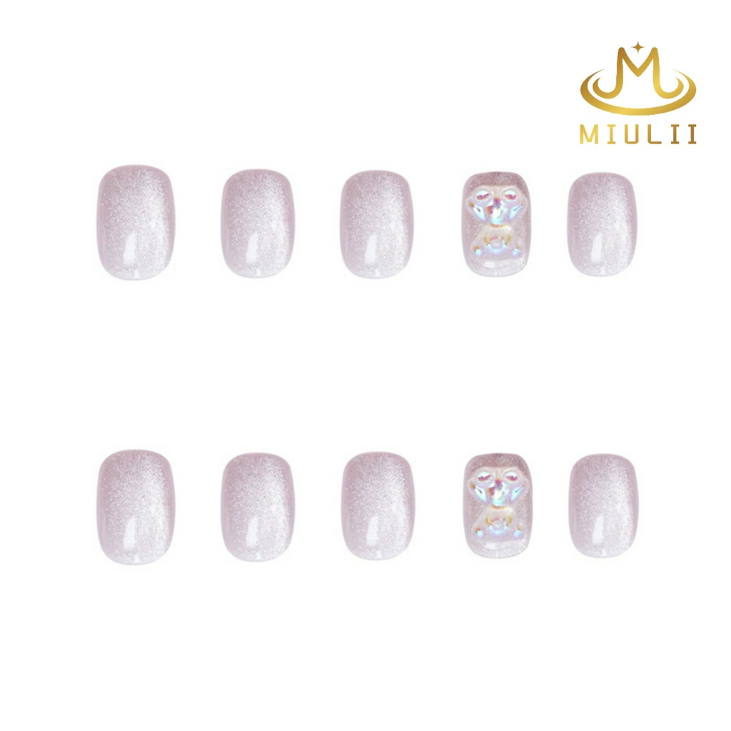 MIULII / KUKU PALSU    A0386 / 24PCS / 3D / NAIL ART / PREMIUM / PINK / CUTE / FREE LEM JELLY / KUTEK