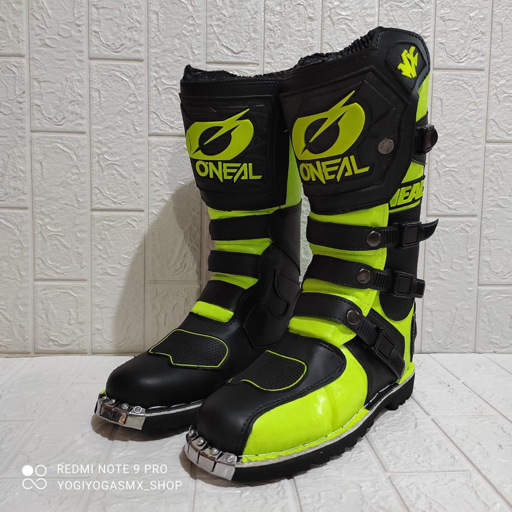 sepatu trail cross oneal protector terlaris hitam stabilo