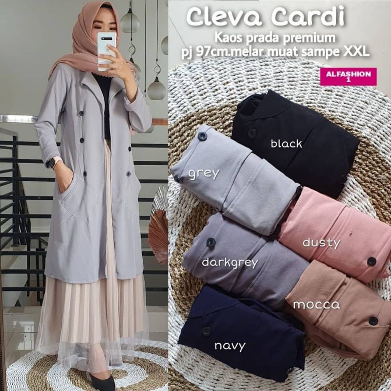 Cardigan Wanita Muslimah Kekinian Outer Cleva Cardi by Alfashion Solo-3