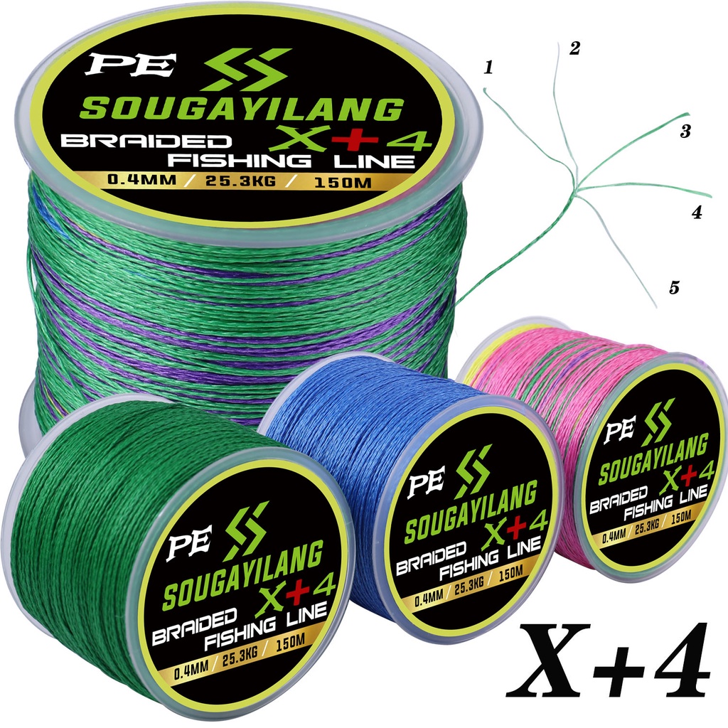 Sougayilang 150M X+4 Braided Mini Senar Pancing Fishing Line Durable And Strong Fishing Line For Outdorrs Fishing PE Fishing Line