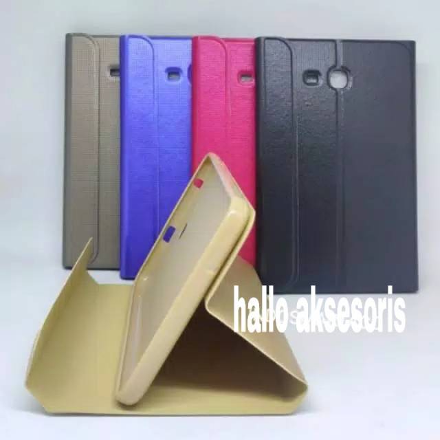 Sarung SAMSUNG TAB 3V / Casing SAMSUNG TAB 3V 3 LITE T116 T110 Silikon Folio Cover Flip Standing