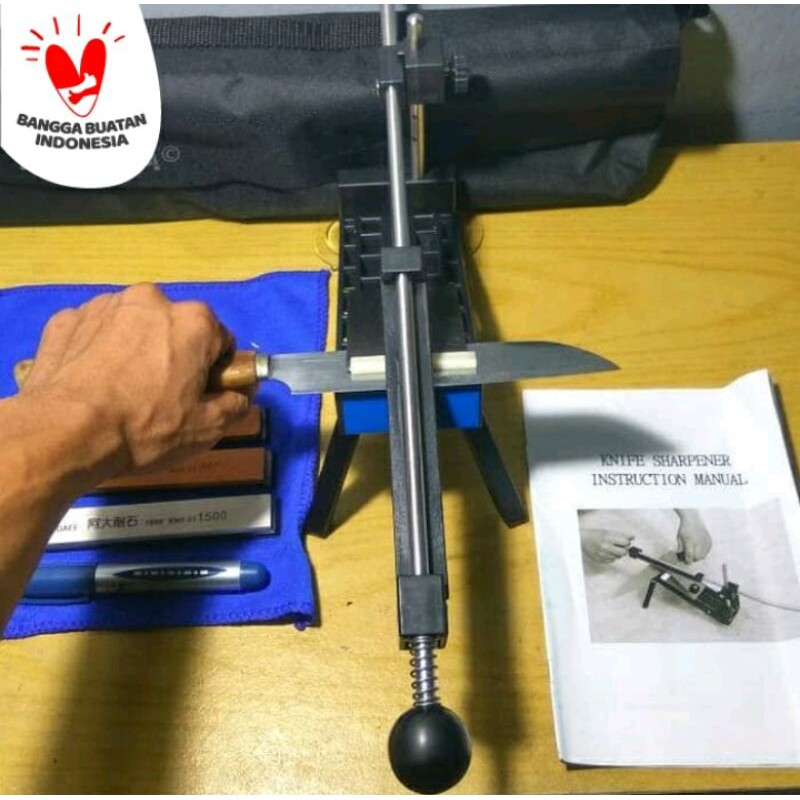 Alat bantu pengasah pisau + 4 batu pengasah