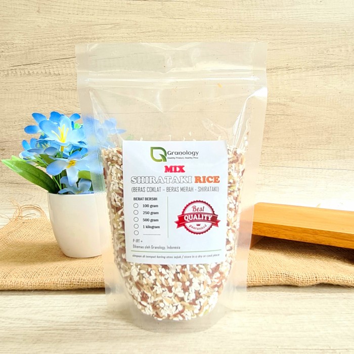 

Mix Shirataki Rice 500 gram (Shirataki, Beras Merah & Beras Coklat)