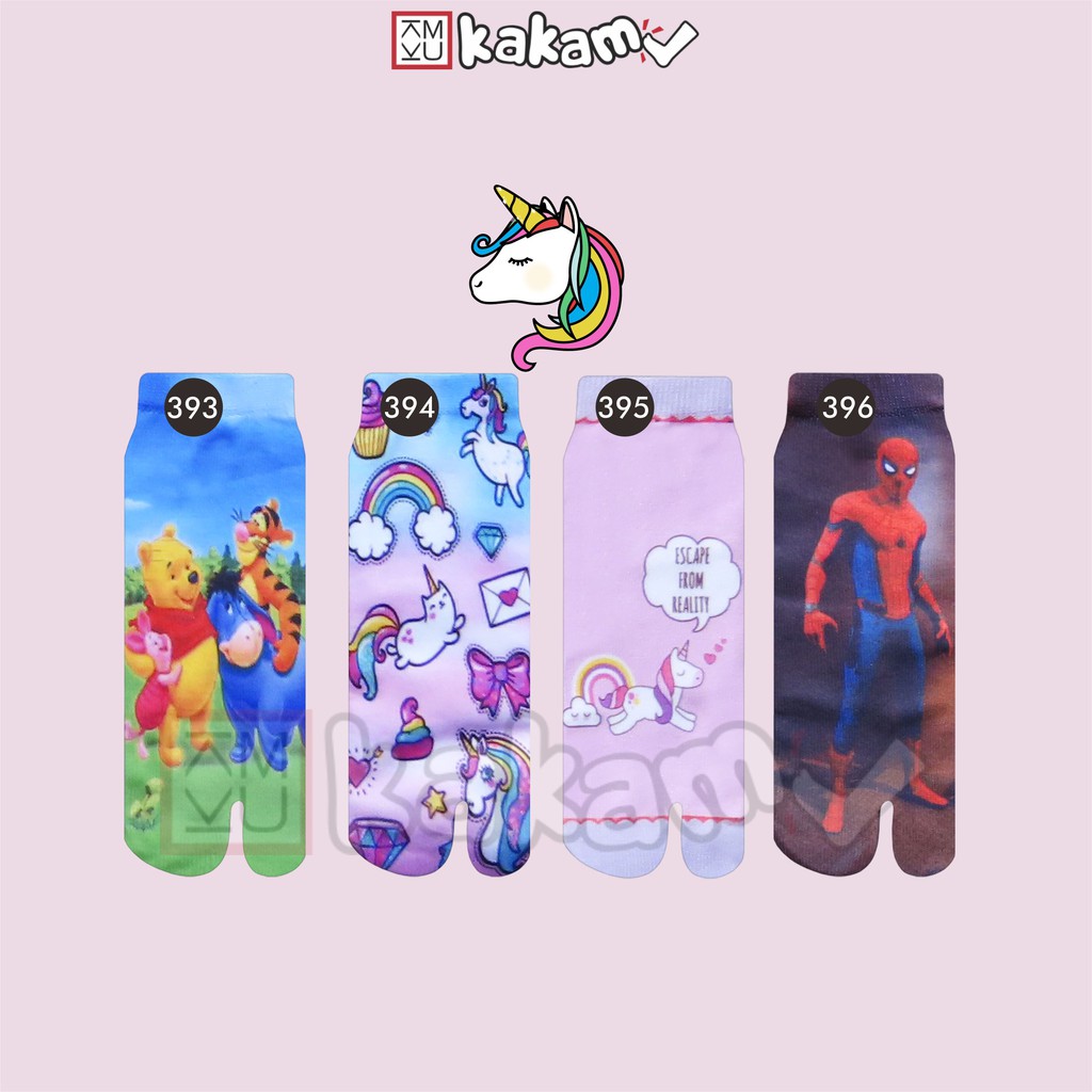 Kaos Kaki Jempol Anak Printing Karakter  LOL, Helloo Kitty, Unicorn, Cars 20