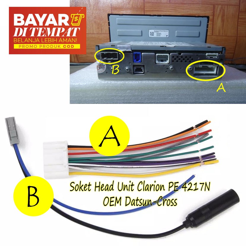 Kabel Soket Clarion PE 4217N Headunit OEM Datsun-Cross