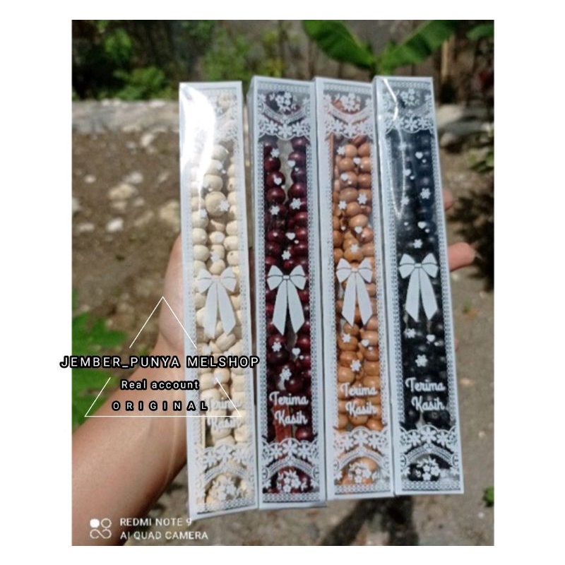 Tasbih kayu 99butir souvenir mika per paket isi 10pc cocok untuk segala souvenir nikahan, sunatan, tahlilan termurah