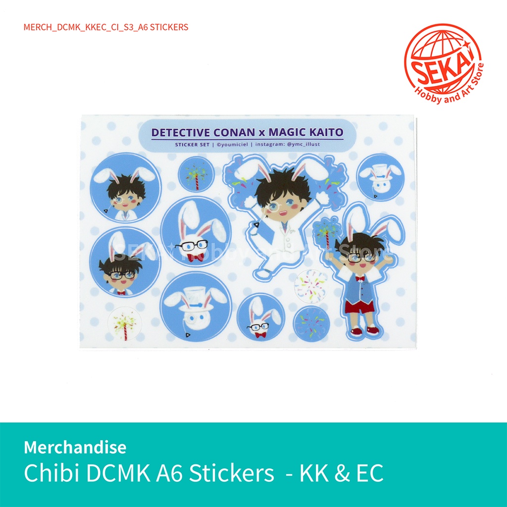 

A6 Sticker Set Anime DCMK - Kaitō Kid & Edogawa Conan Chibi