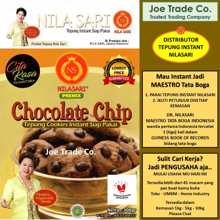 

NEW Tepung Chocolate Chip Cookies Coklat 300 gr Instant Premix Nilasari