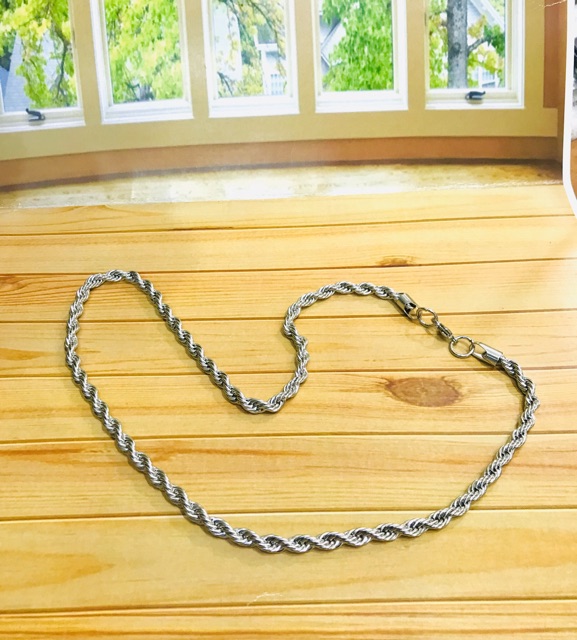 Kalung pria // kalung cowok // kalung tambang titanium // panjang 60 cm // titanium //kalungtitanium