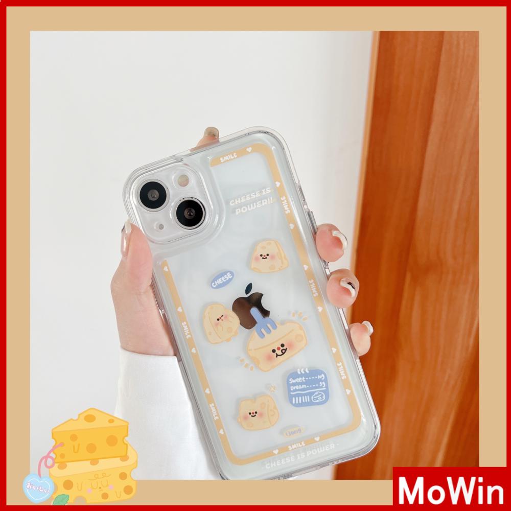 iPhone Case Clear Case Soft Thick TPU Shockproof Super Transparent Protection Camera Plating Button Cartoon Cheese For iPhone 13 Pro Max iPhone 12 Pro Max iPhone 11 iPhone 7Plus