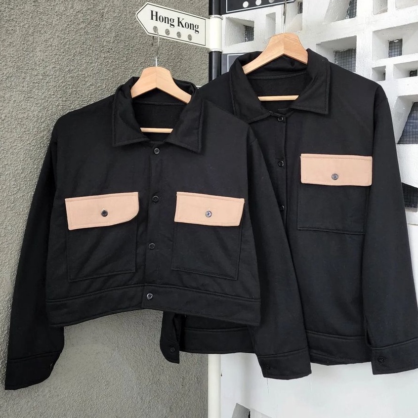 Jaket Unisex Dan Crop Ashton Bahan Fleece Gaya Korean Style