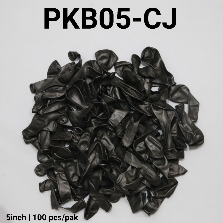 PKB05-CJ Balon latex 5 inch isi 100 chrome tebal mengkilap hitam black (Balon Latex Bulat Chrome) pa
