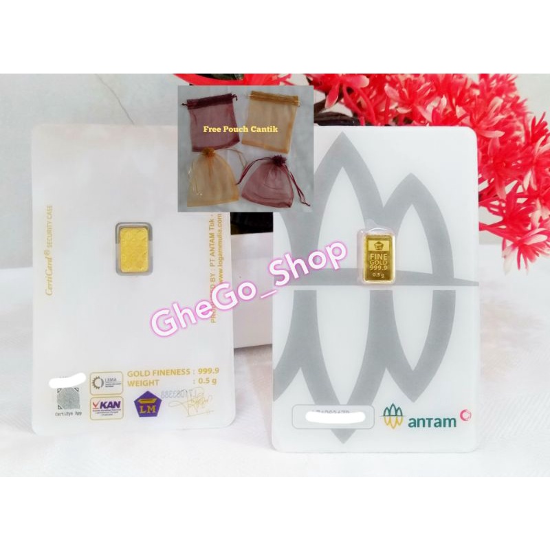 Logam Mulia Emas Antam 0.5 gr 0,5 gram LM Terbaru 2021