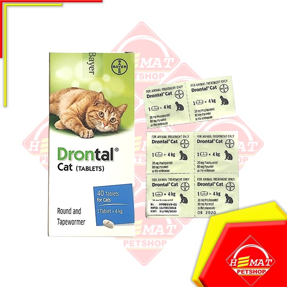 Drontal Cat 1 Tablet / Obat Cacing Kucing / Tablet
