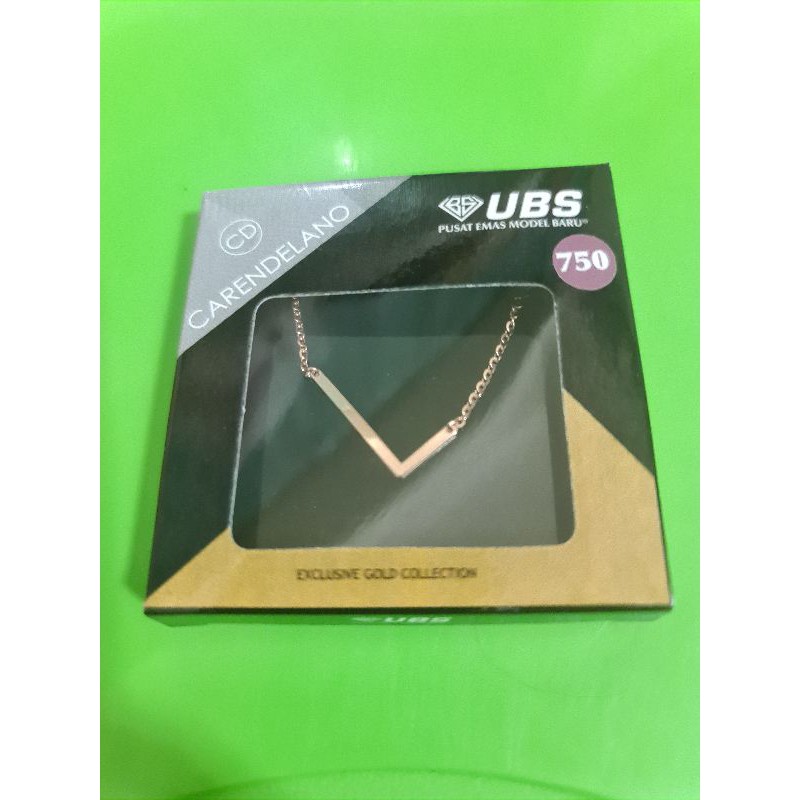 Kalung carendelano huruf L UBS kadar 17K