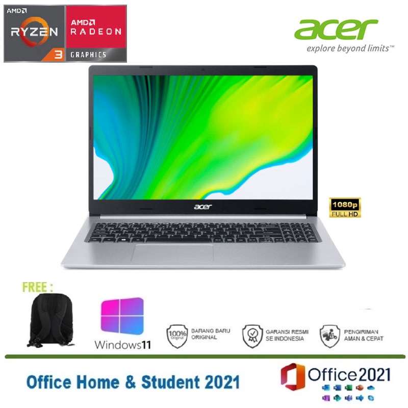ACER Aspire 5 Ryzen 5000 A515-45-R0RG [15.6"FHD/AMD Ryzen 3-5300U/8GB/SSD 512GB/Windows 11] NXA7YSN0