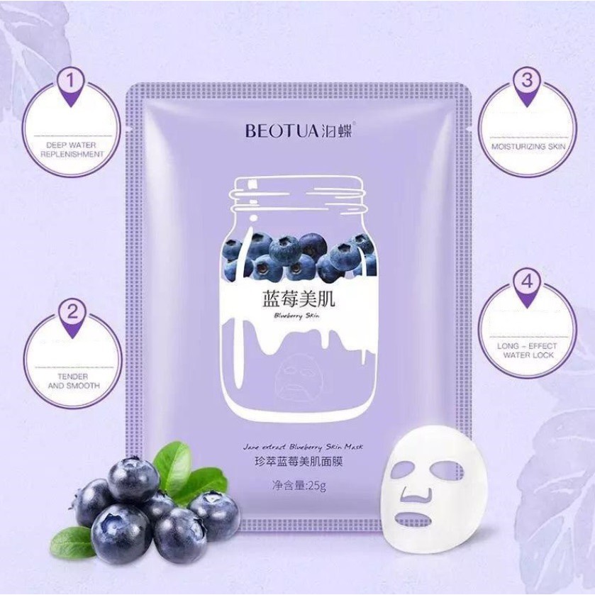 5 Pcs RANDOM Masker Wajah Beotua Yogurt Sheet Mask / Masker Muka Beotua Facial Sheet Mask Masker Wajah Organik Pemutih dan Glowing / Masker Organik Anti Komedo dan Jerawat / Masker Wajah Korea Murah Pria Wanita