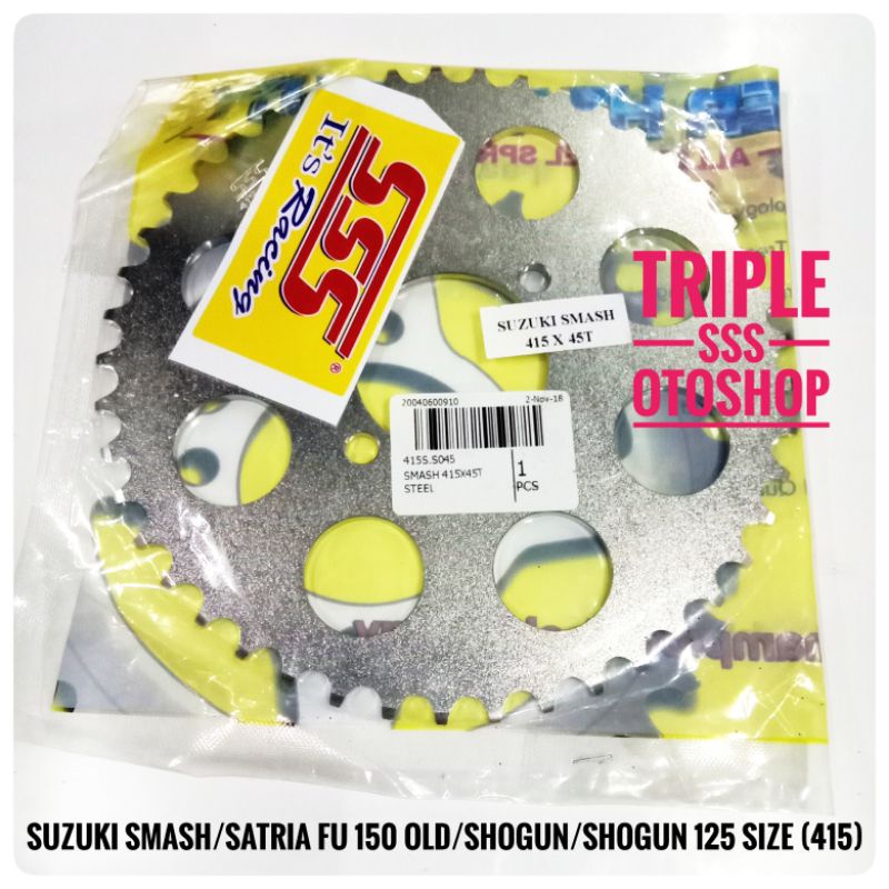 GEAR GIR GER BELAKANG SSS RACING (415) SUZUKI SMASH / SATRIA FU 150 OLD size 29 / 31 / 36 / 38 / 44 
