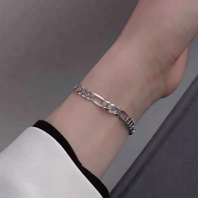 Gelang Rantai Adjustable Warna Silver Gaya Klasik Korea