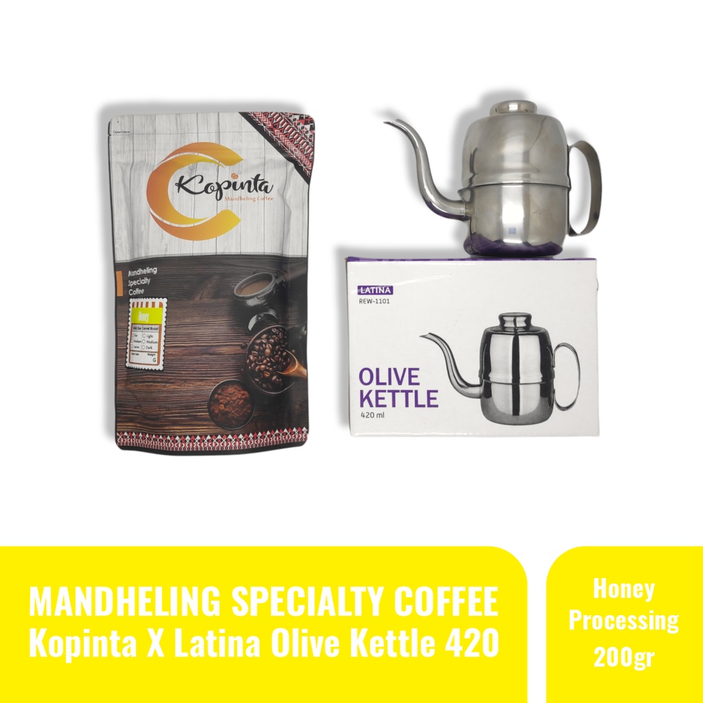 

KOPINTA Mandheling Coffee - Specialty Coffee - Honey Processing X LATINA Olive Kettle 420