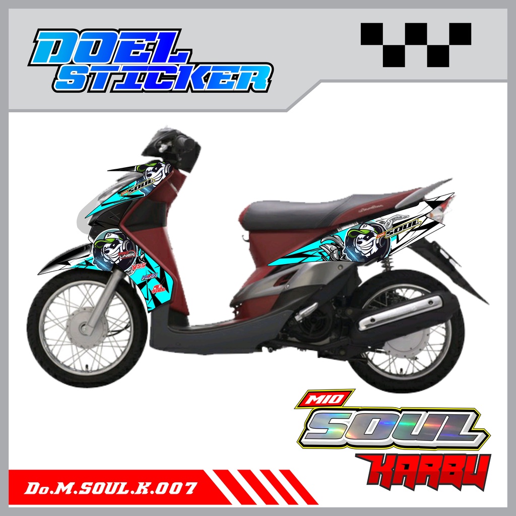 STICKER STRIPING MIO SOUL KARBU - STICKER STRIPING LIST VARIASI HOLOGRAM , CROME YAMAHA MIO SOUL KARBU DOEL 007