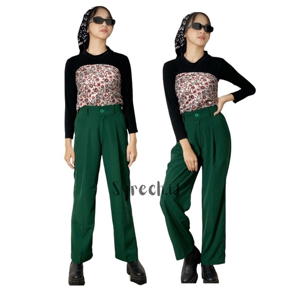 kulot full collor/kulot highweist/loose pants / celana anti kusut