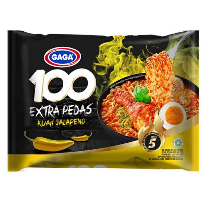 

GAGA 100 Extra Pedas Kuah Jalapeno 75g.