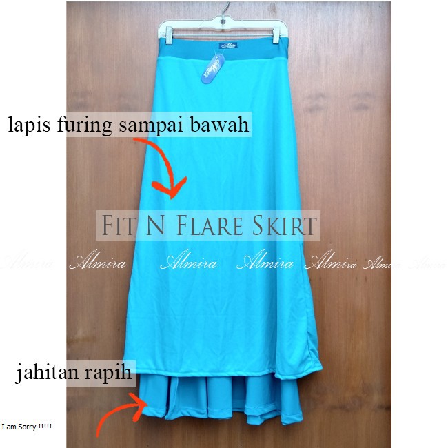 Rok Panjang Polos Ironless  Maxi Skirt Model A line Fit n Flare Rok Jersey Almira Griyaraditya