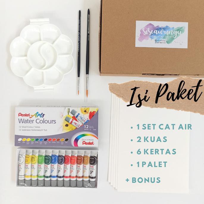 

PAKET ALAT LUKIS / PERALATAN MELUKIS CAT AIR / WATERCOLOR KIT