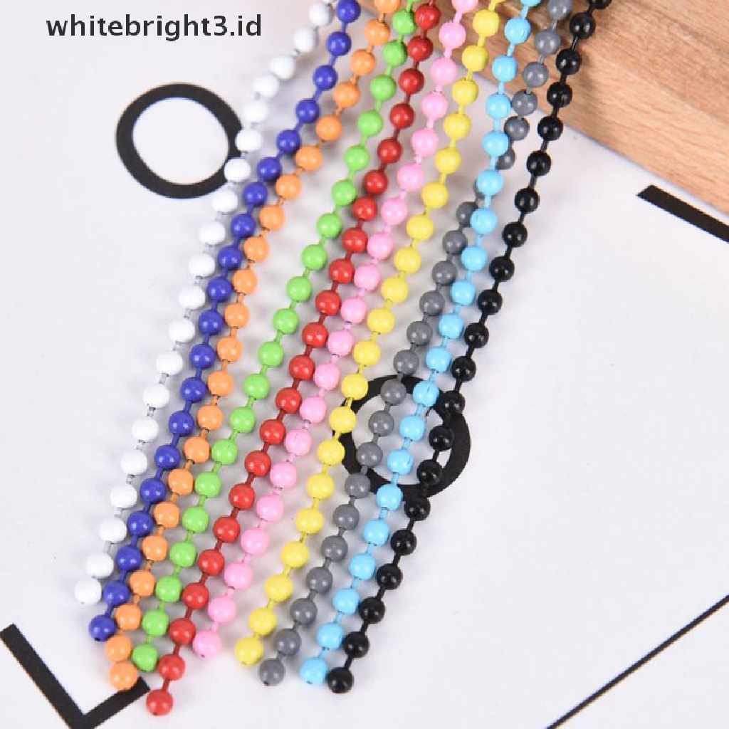 (whitebright3.id) 10pcs / Set Gantungan Kunci Manik-Manik Bola 2.4MM Warna-Warni Untuk Membuat Perhiasan DIY