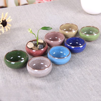 Lucu Es-Retak pot Bunga/Glaze Keramik Mini Pot Bunga/Pot Bunga Sempurna Untuk Taman Tanaman Sukulen