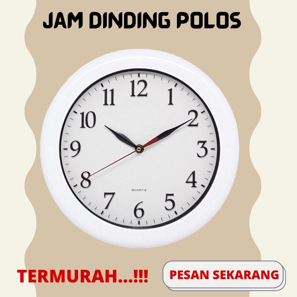 JAM DINDING BESAR 30CM JAM DINDING POLOS DIAMETER 30CM [GRATIS PAKING BUBBLE]