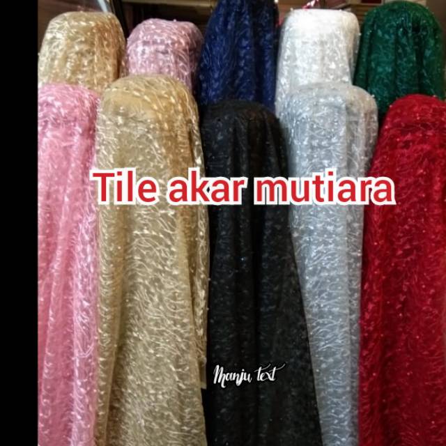 Kain tile akar mutiara / bahan dress,kerudung,gaun,dll