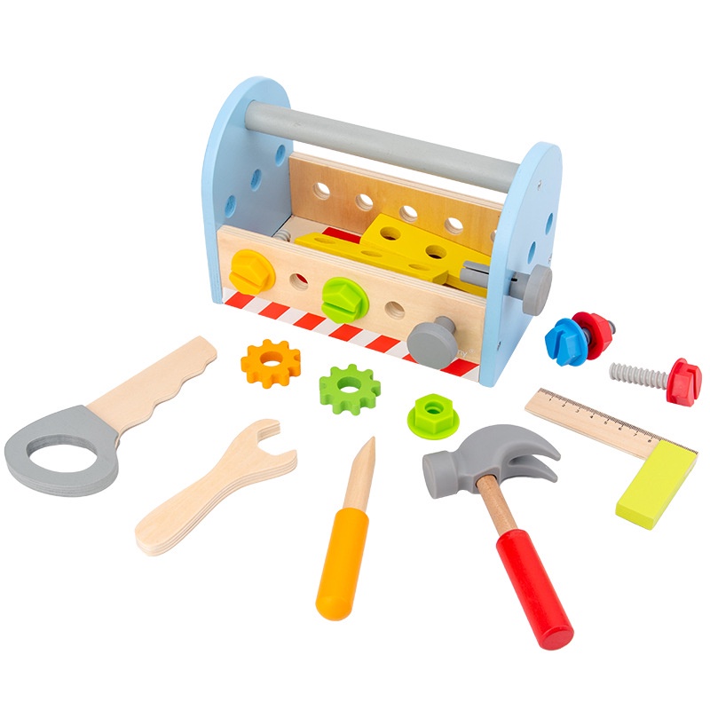 [BIG SALE] wooden tool box toys pretend plays mainan motorik anak