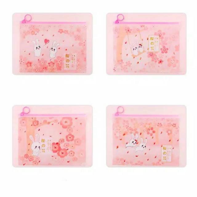 Zipper bag transparan rabbit