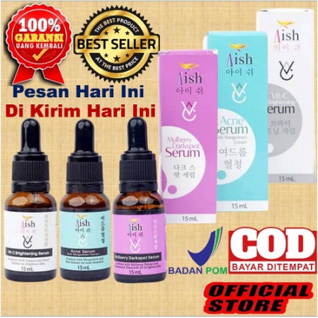 [COD] AISH SERUM ORIGINAL BPOM PEMUTIH WAJAH  BRIGHTENING ACNE DARKSPOT