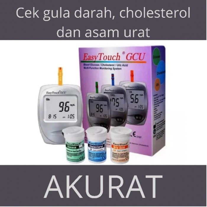 Easy Touch GCU 3 in 1 Alat Tes Gula Darah Cholesterol Asam Urat